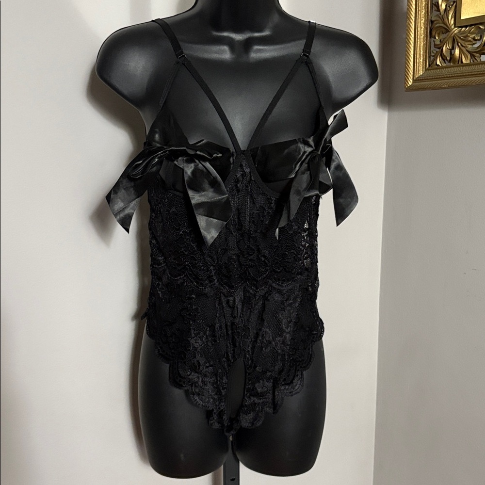 NEW Avidlove Large Black Cupless and Crotchless Lingerie Teddy NWT